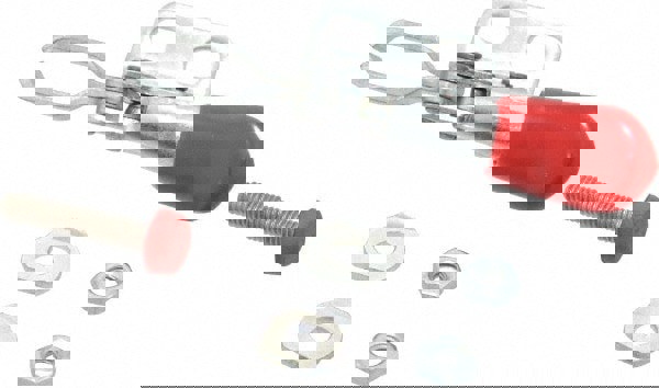 Manual Hold-Down Toggle Clamp: Horizontal, 60 lb Capacity, U-Bar, Right Flanged Base