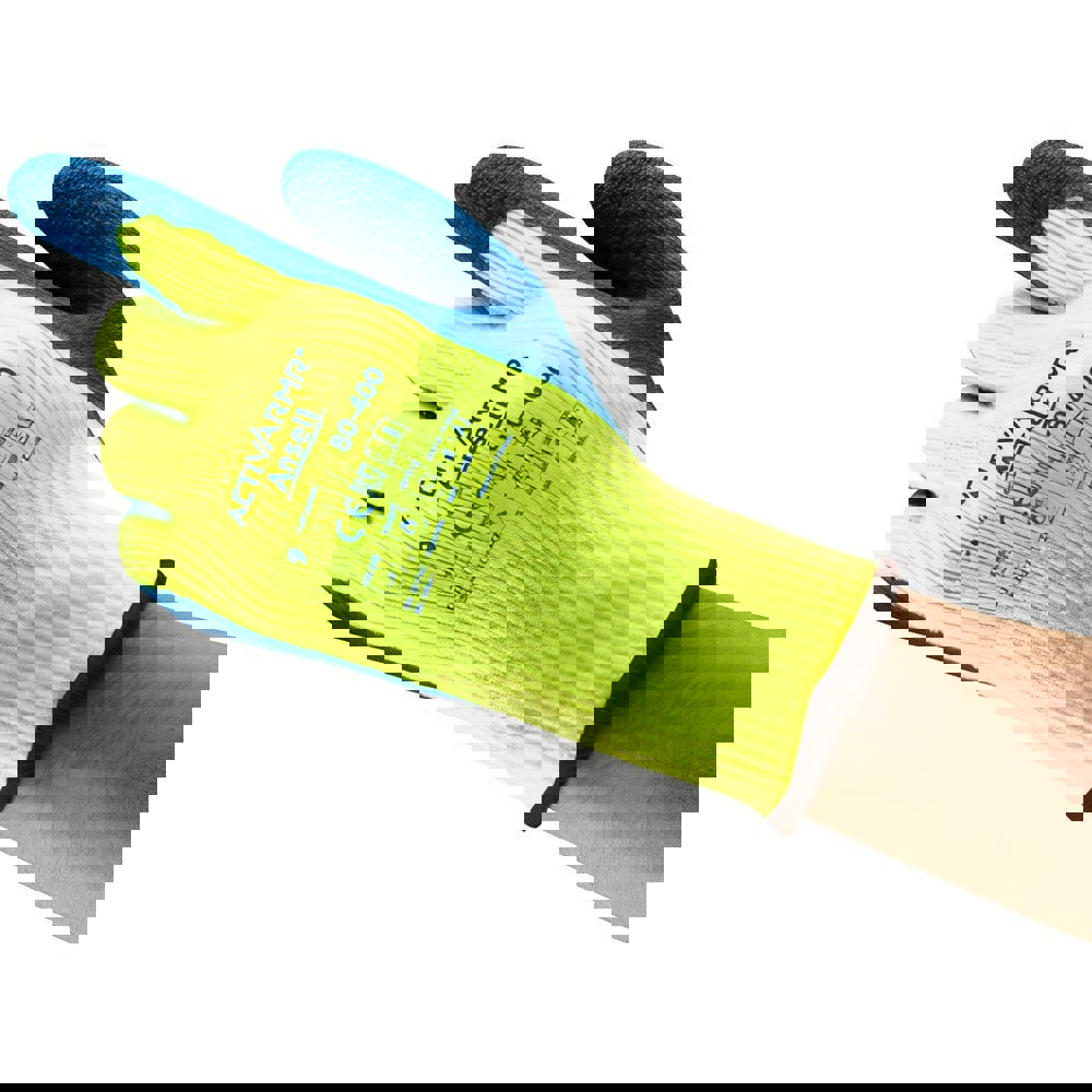 Series 80-400 General Purpose Work Gloves: Large, Rubber-Coated Thermal Terry