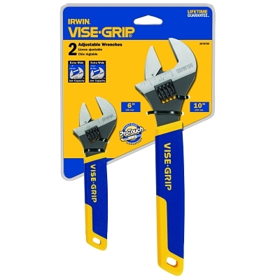 Adjustable Wrench Set: 2 Pc, Inch
