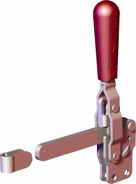 Manual Hold-Down Toggle Clamp: Vertical, 499.08 lb Capacity, Solid Bar, Straight Base