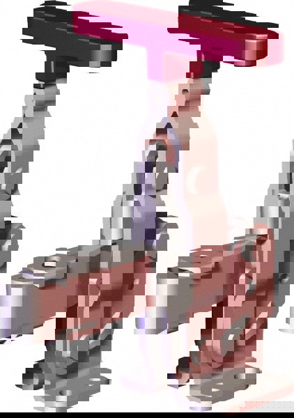 Manual Hold-Down Toggle Clamp: Vertical, 375.43 lb Capacity, U-Bar, Flanged Base