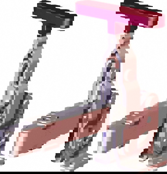 Manual Hold-Down Toggle Clamp: Vertical, 375.43 lb Capacity, U-Bar, Flanged Base