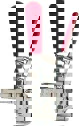 Manual Hold-Down Toggle Clamp: Vertical, 375 lb Capacity, U-Bar, Flanged Base