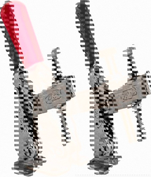 Manual Hold-Down Toggle Clamp: Vertical, 449.62 lb Capacity, U-Bar, Flanged Base