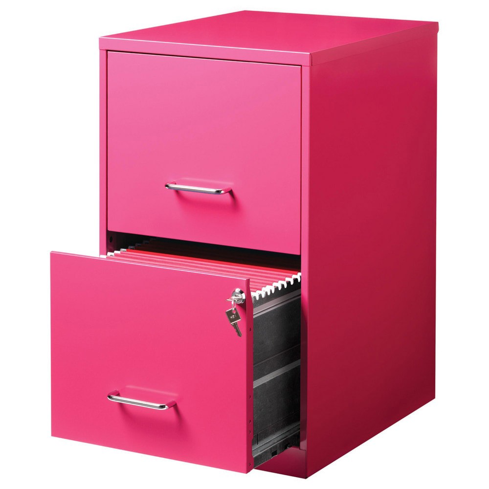 Vertical: 2 Drawers, Steel, Pink
