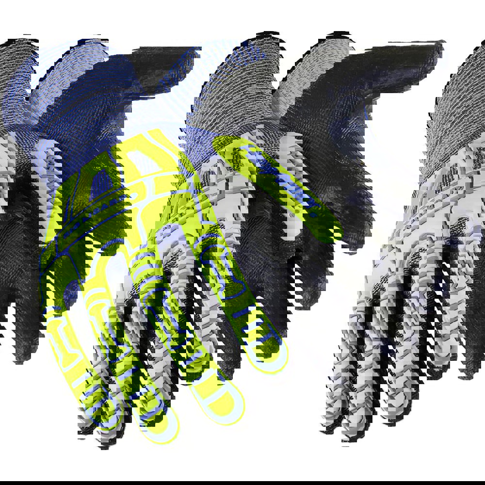 Cut & Puncture-Resistant Gloves: Size M, ANSI Cut A6, ANSI Puncture 5, Polyurethane, Fiberglass Blend, HPPE & Steel