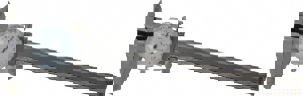 Dial Caliper: 150.00 mm, 0.02 mm Graduation, 2 mm per Revolution, Stainless Steel Jaws