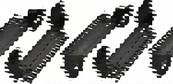 4.69 Inch Outside Width x 1.38 Inch Outside Height, Cable and Hose Carrier Plastic Open Mounting Bracket Set