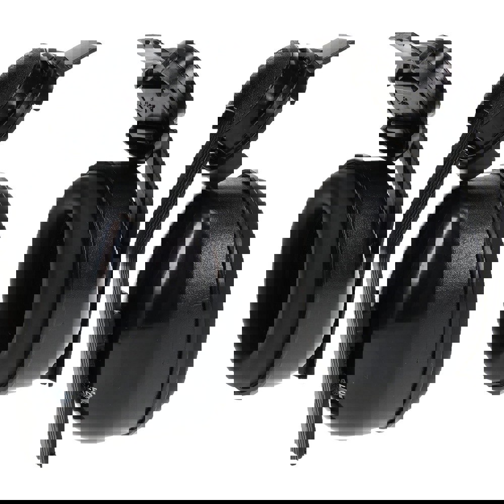 Earmuffs; Earmuff Type: Hard Hat Mounted ; Band Position: Hard Hat Cap Mounted ; Cushioned or Padded Headband: Yes ; Cup Color: Black ; Cup Material: ABS ; Cushion Material: PVC
