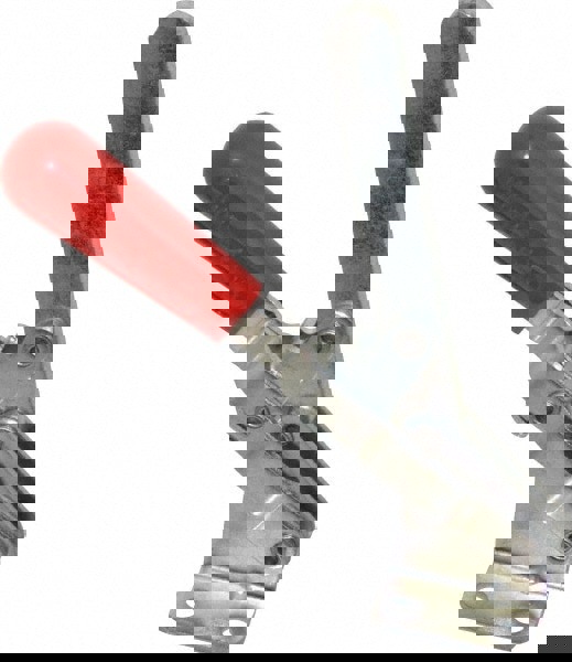 Manual Hold-Down Toggle Clamp: Vertical, 750 lb Capacity, Solid Bar, Flanged Base