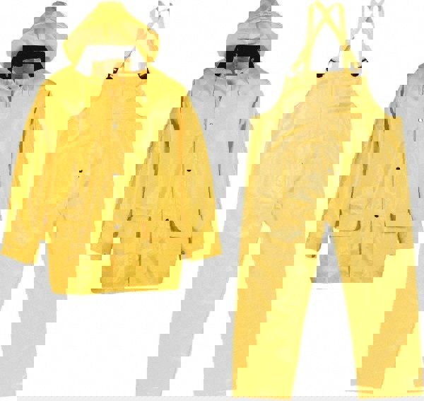 Suit with Pants: Size L, Yellow, Polyester & PVC