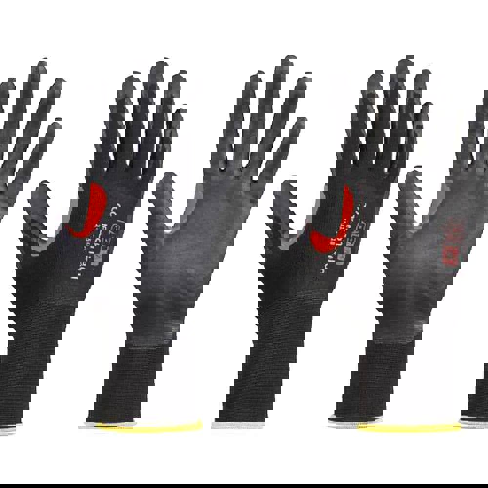 Cut, Puncture & Abrasive-Resistant Gloves: Size M, ANSI Cut A1, ANSI Puncture 1, Nitrile, Nylon Blend