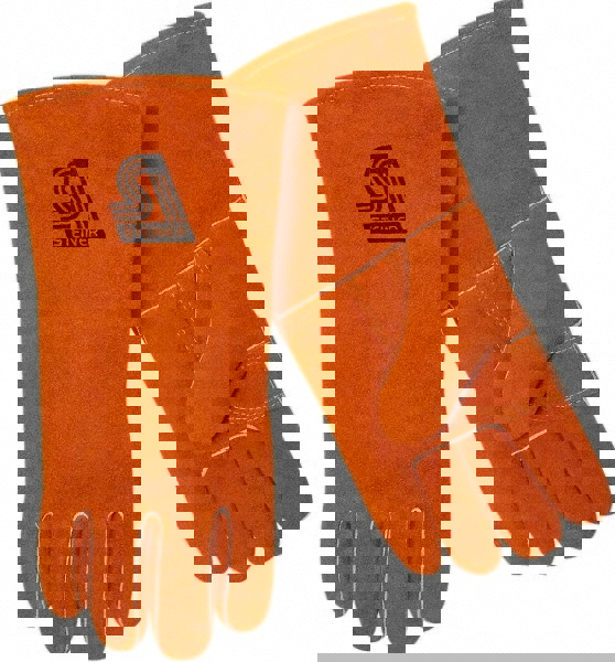 Welding Gloves: Size Large, Cowhide Leather, Stick Welding Application