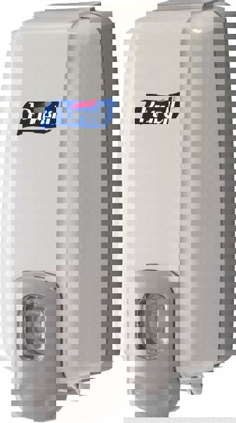 PURELL NXT Push-Style SPACE SAVER Sanitizer Dispenser, for 1000 mL PURELL NXT Sanitizer Refills, Dove Grey