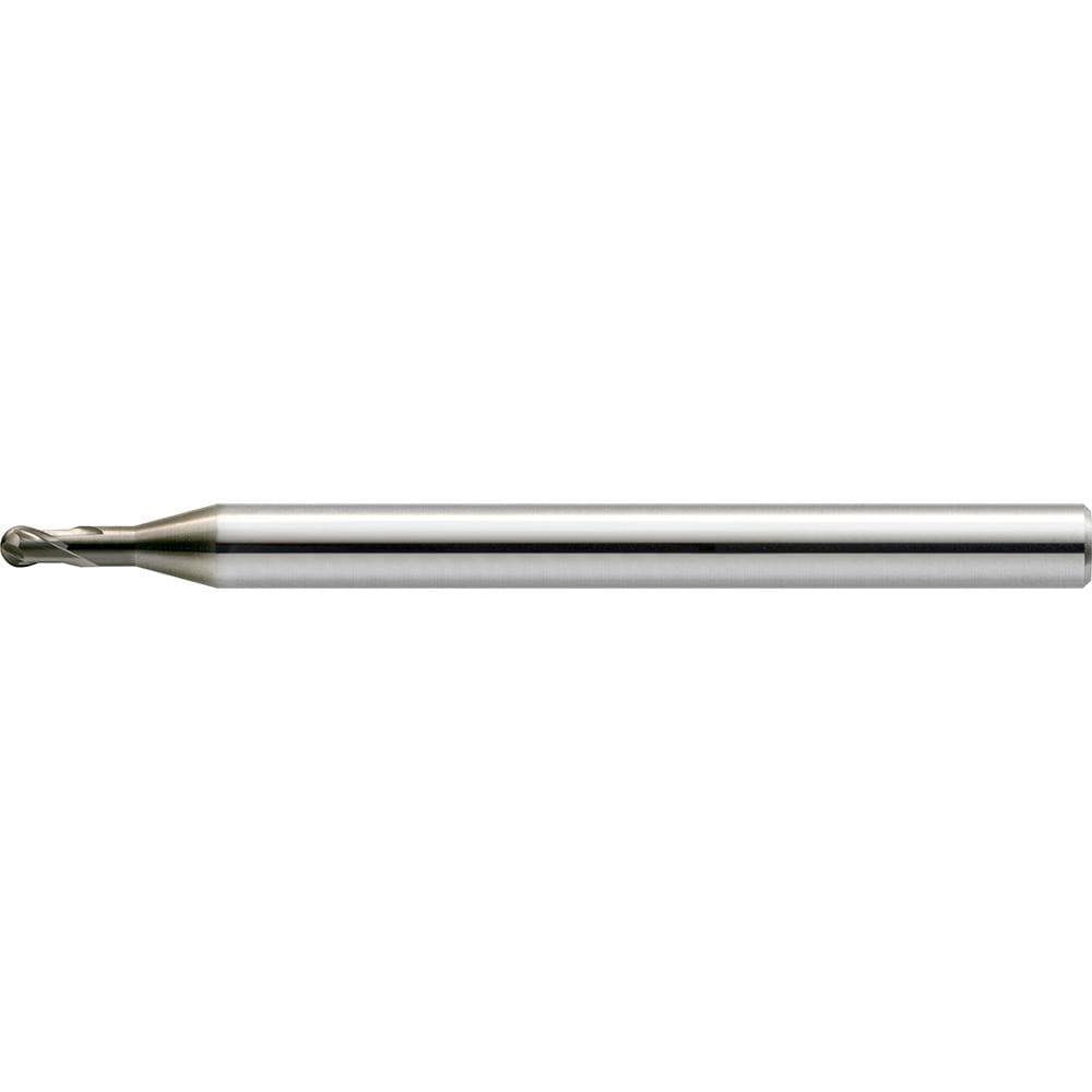 Ball End Mill: 0.50 mm Dia, 0.40 mm LOC, 2 Flute, Solid Carbide