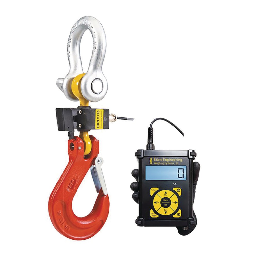 Crane Scales & Hanging Scales; Type: Hook Type Wired Crane Scale ; Capacity (Lb.): 60000.00 ; Capacity (kg): 27215.5422 ; Display Type: 6 Digit LCD ; Scale Type: Crane Scale ; Material: Polyurethane-Coated Alloy Steel; Aluminum Indicator; ABS Housing