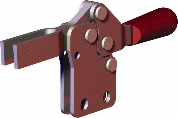Manual Hold-Down Toggle Clamp: Horizontal, 150.62 lb Capacity, U-Bar, Flanged Base