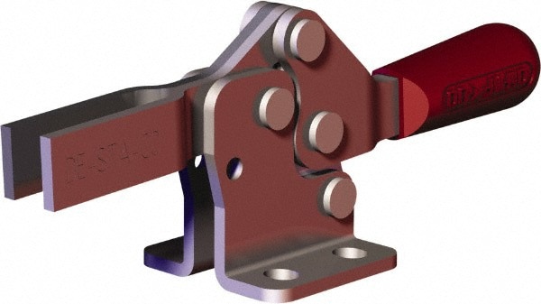 Manual Hold-Down Toggle Clamp: Horizontal, 150.62 lb Capacity, U-Bar, Flanged Base