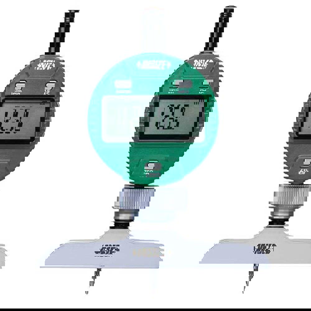 Electronic Depth Gages; Maximum Measurement (mm): 300.00; Resolution (Decimal Inch): 0.0005; Base Length (Inch): 4; Data Output: Yes; Calibrated: Yes; Traceability Certification Included: None; Features: CR2032 Battery, Automatic Power Off; Stainless Stee