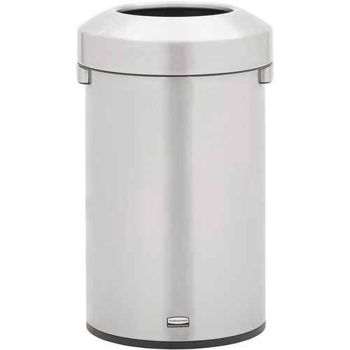Refine Decorative Container, 16 Gallon, Round Stainless Steel Trash Can, Indoor
