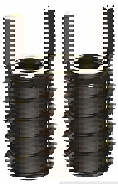 Thread Locking Insert: M6 x 1 Internal Thread, M12 x 1.25 External Thread, Metric Coarse, 12 mm OAL, Heavy-Duty Keylocking