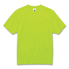 Work Shirt: High-Visibility, T-Shirt, 3X-Large, Polyester, Lime, 1 Pocket