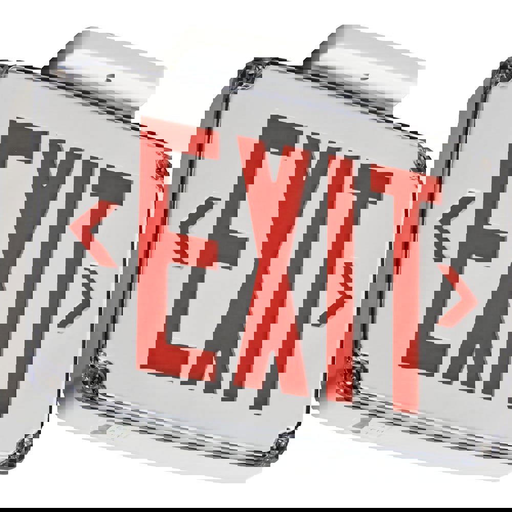 Combination Exit Signs; Mounting Type: Surface Mount; Wall Mount ; Number of Faces: 1 ; Lamp Type: LED ; Number of Heads: 0 ; Battery Type: Nickel Cadmium ; Housing Color: White