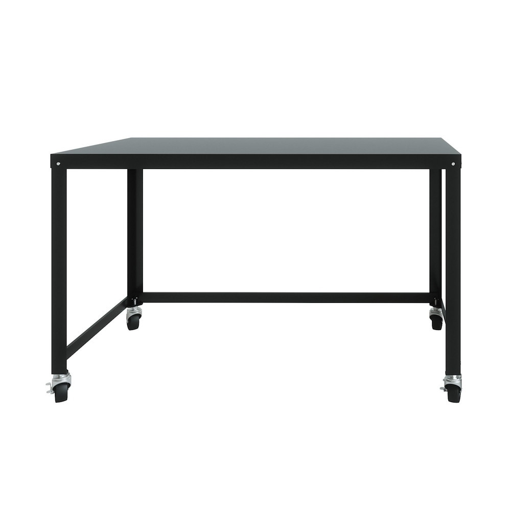 Steel Base Computer Desk: Steel Top, Black