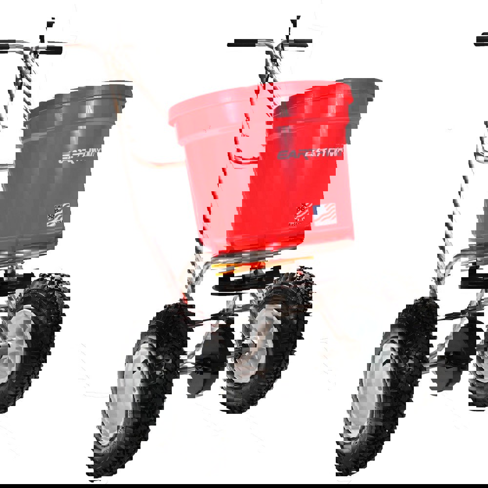 Landscape Spreaders; Spreader Type: Walk Behind Broadcast ; Handle Type: Fixed T ; Wheel Type: Pneumatic ; Minimum Spread Width (Decimal Inch): 96 ; Minimum Spread Width (Feet): 8 ; Maximum Spread Width (Feet): 12