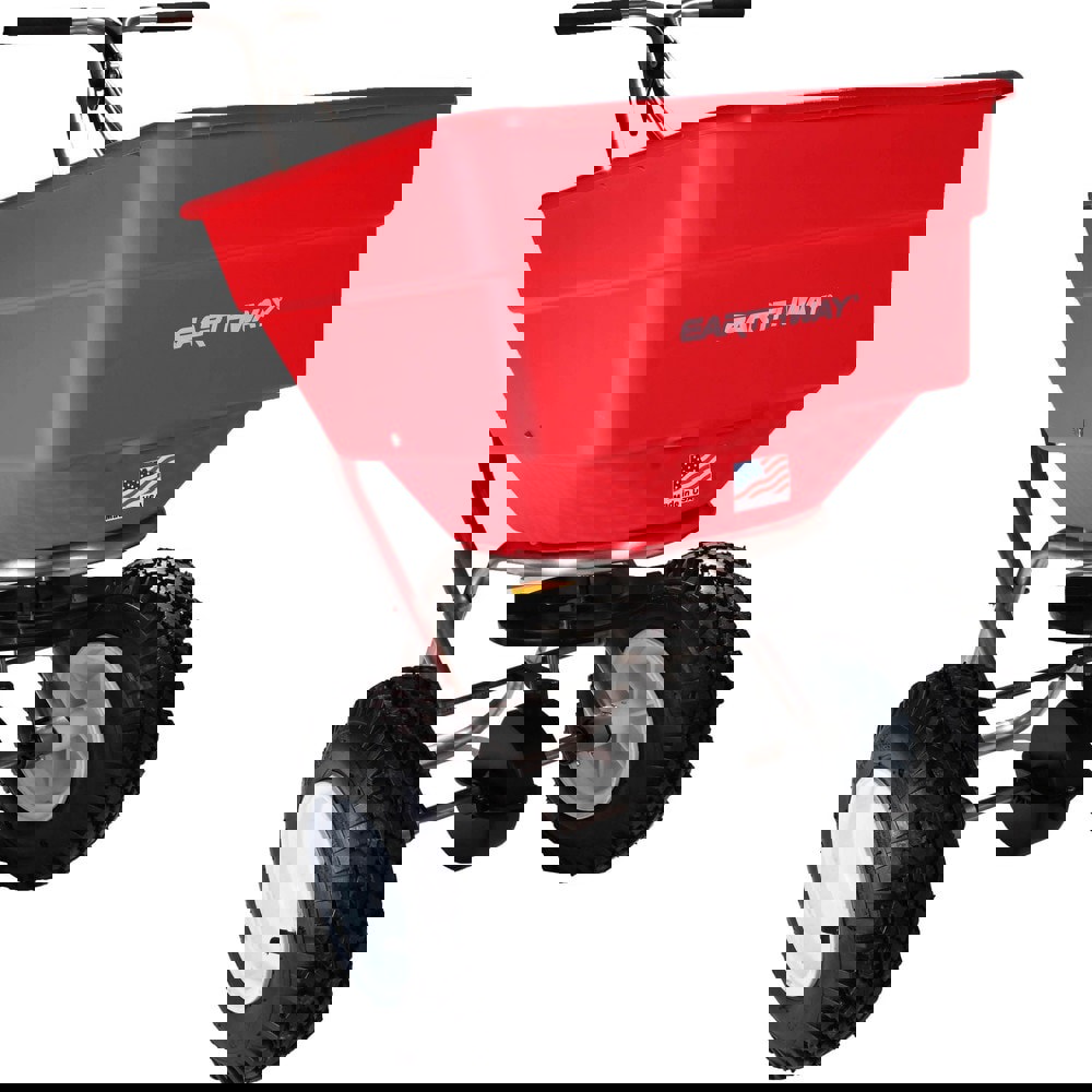 Landscape Spreaders; Spreader Type: Walk Behind Broadcast ; Handle Type: Fixed T ; Wheel Type: Pneumatic ; Minimum Spread Width (Decimal Inch): 96 ; Minimum Spread Width (Feet): 8 ; Maximum Spread Width (Feet): 12