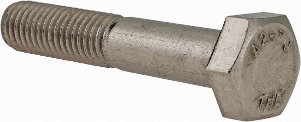 Hex Head Cap Screw: M10x1.5, 55.00 mm Length Under Head, Grade 18-8 & Austenitic Grade A2 Stainless Steel