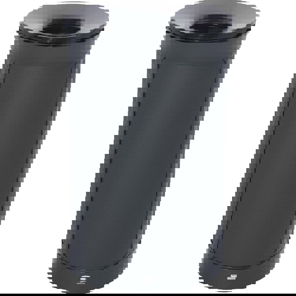 Trash Cans & Recycling Containers; Product Type: Trash Can ; Container Capacity: 33 gal ; Container Shape: Round ; Container Material: Metal ; Color: Metallic Jet Black ; Material: Metal