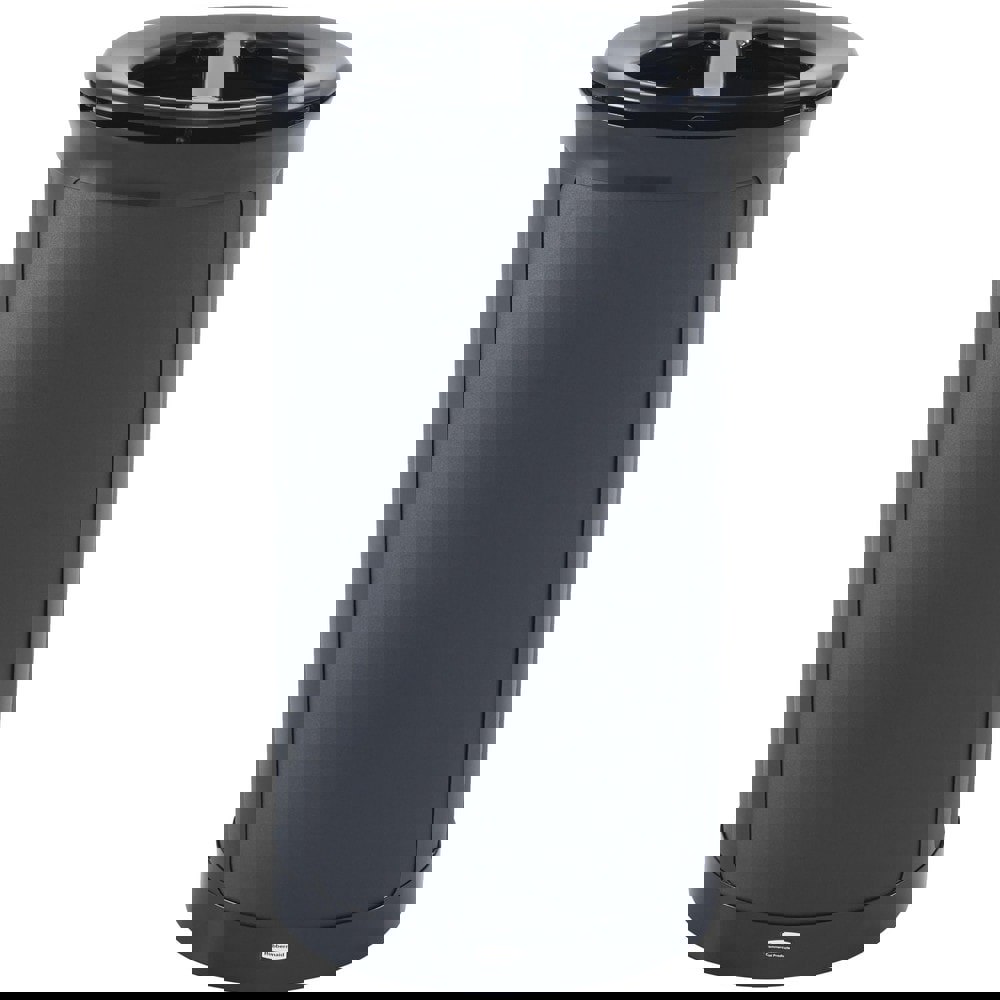 Trash Cans & Recycling Containers; Product Type: Trash Can ; Container Capacity: 33 gal ; Container Shape: Round ; Container Material: Metal ; Color: Metallic Jet Black ; Material: Metal