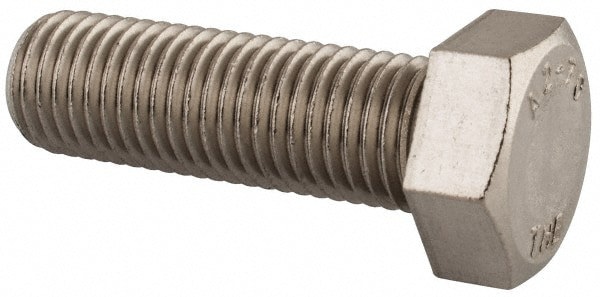 Hex Head Cap Screw: M16x2, 50.00 mm Length Under Head, Grade 18-8 & Austenitic Grade A2 Stainless Steel, Bright/Uncoated Finish