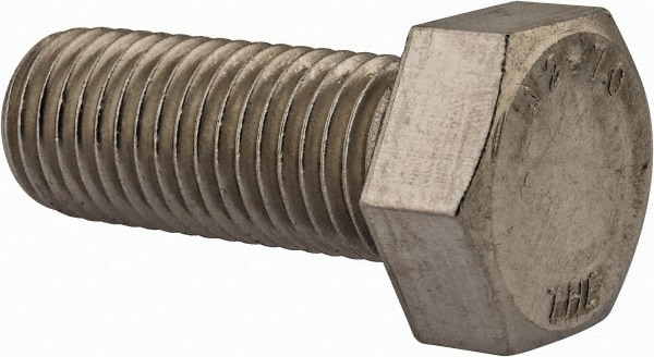 Hex Head Cap Screw: M20x2.5, 50.00 mm Length Under Head, Grade 18-8 & Austenitic Grade A2 Stainless Steel, Bright/Uncoated Finish