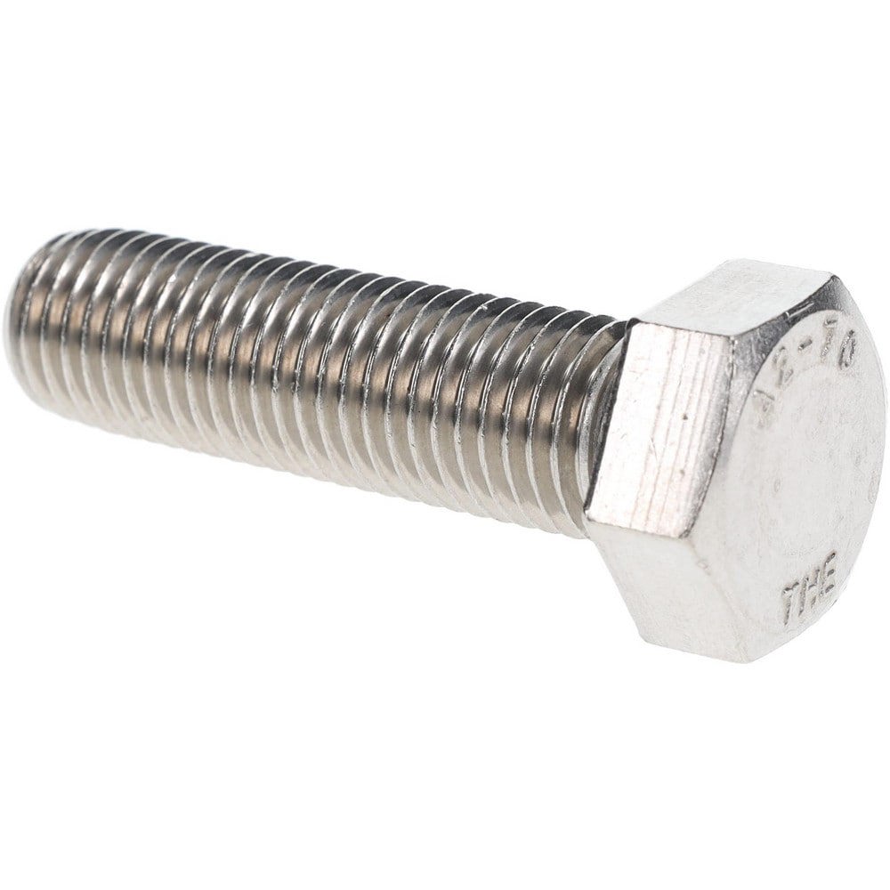 Hex Head Cap Screw: M20x2.5, 70.00 mm Length Under Head, Grade 18-8 & Austenitic Grade A2 Stainless Steel, Bright/Uncoated Finish