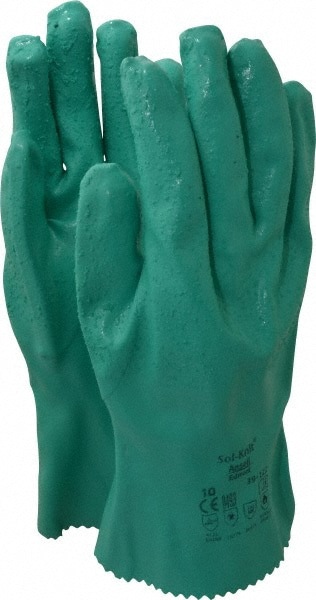 Series 39-122 Chemical Resistant Gloves: Size X-Large, 47.00 Thick, Nitrile, Nitrile, Supported,