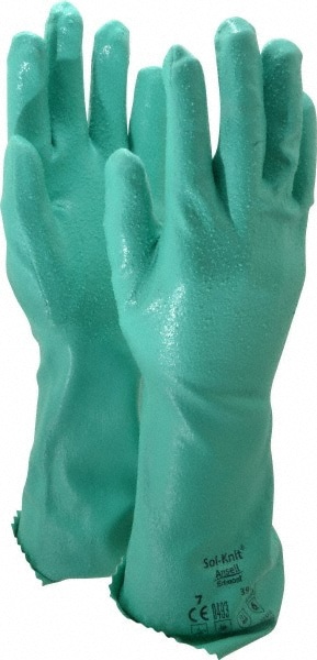 Series 39-124 Chemical Resistant Gloves: Size Small, 47.00 Thick, Nitrile, Nitrile, Supported,