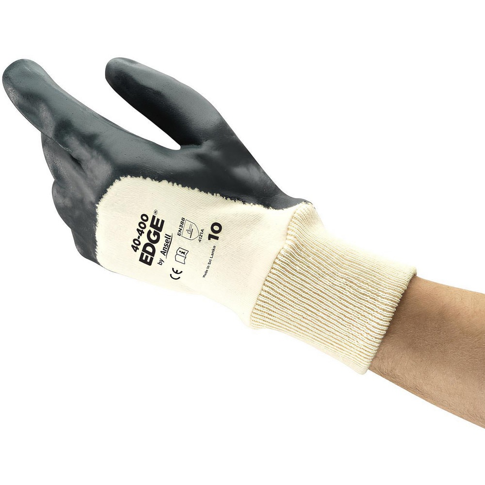 Series 40-400 General Purpose Work Gloves: Medium, Nitrile-Coated Split Leather