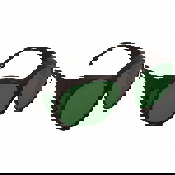 Safety Glass: Scratch-Resistant, Green Lenses, Full-Framed, UV Protection