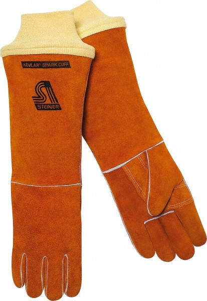 Welding Gloves: Size Large, Cowhide Leather, Stick Welding Application