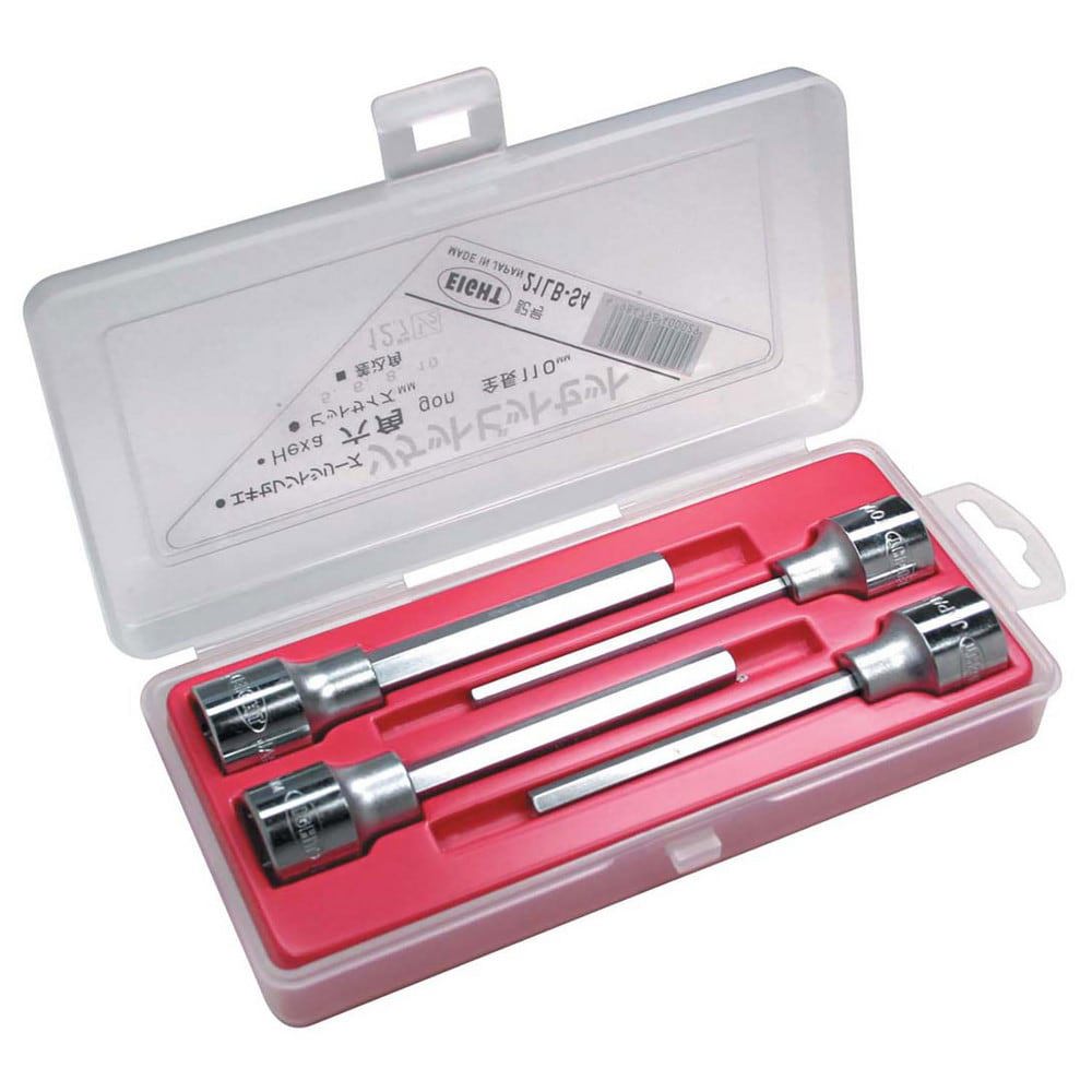 Hex & Torx Bit Socket Sets; Set Type: Hex Bit ; Drive Size: 1/2 ; Minimum Set Hex Size (Metric): 5.0 ; Maximum Set Hex Size (Metric): 10 ; Number Of Pieces: 4 ; Material: Steel