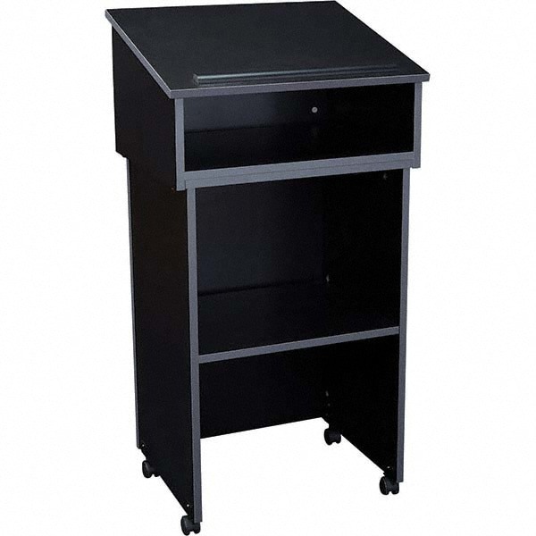 Lecterns; Height (Inch): 47-1/2 ; Width (Inch): 23-3/4 ; Depth (Inch): 19-7/8 ; Material: Laminate; Particleboard Core ; Type: Full Floor ; Height (Decimal Inch): 47-1/2