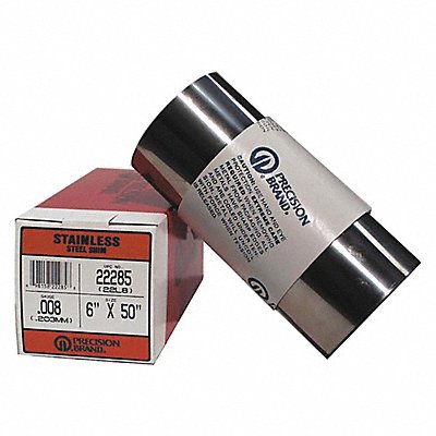 Metal Shim Stock; Thickness (Decimal Inch): 0.0040 ; Length (Inch): 50 ; Width (Inch): 12 ; Material Grade: 302 ; Material: Stainless Steel ; Magnetic Properties: Mildly Magnetic