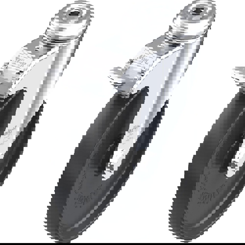 Standard Casters; Mount: Hollow Kingpin ; Caster Type: Swivel w/Brake ; Brake Type: Total-Lock Brake ; Bearing Type: Plain Bore ; Style: Plain Bore ; Wheel Diameter (Inch): 5