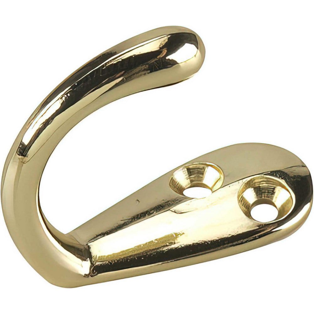 All-Purpose & Utility Hooks; Mount Type: Screw ; Material: Metal ; Maximum Load Capacity: 11.00 ; Projection (Decimal Inch): 1.4600 ; Finish: Bright Brass ; Overall Length (Inch): 1-3/4
