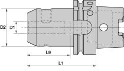 End Mill Holder: HSK40A Taper Shank, 3/8