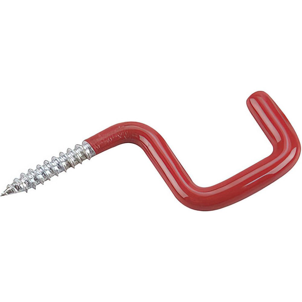 All-Purpose & Utility Hooks; Mount Type: Threaded ; Material: Steel ; Maximum Load Capacity: 45.00 ; Projection (Decimal Inch): 1.9700 ; Finish: Zinc ; Color: Red