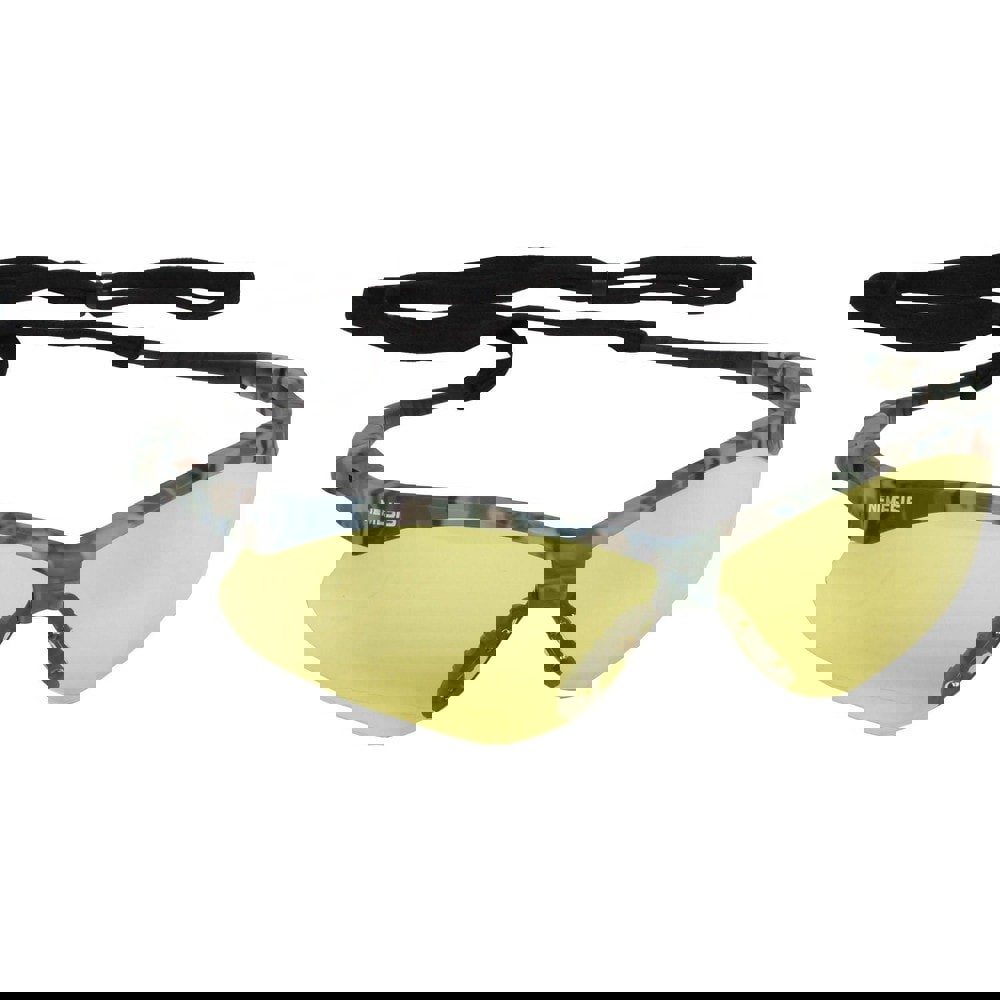 Safety Glasses; Type: Safety Glasses ; Frame Style: Half-Framed; Wrap Around; Curved ; Lens Coating: Anti-Fog; KleenVision ; Frame Color: Camouflage ; Lens Color: Yellow ; Lens Material: Polycarbonate