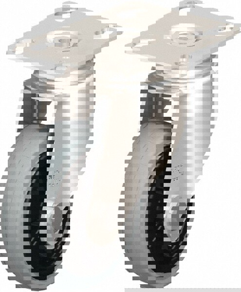 Swivel Top Plate Caster: Solid Rubber, 3